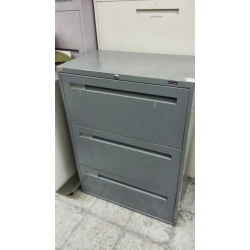 Global 3 Drawer Lateral Hanging File Cabinet Grey Charcoal